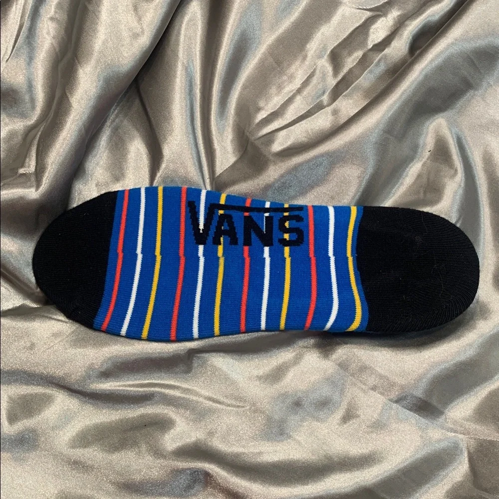 🌹 New Polo by Ralph Lauren & Vans Men’s No-Show Socks - White & Blue Stripes